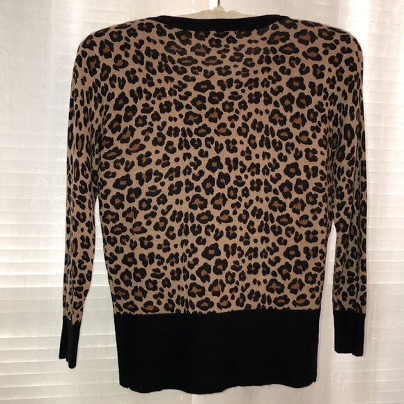 Premise XS Black Brown Light Brown Stud like Snap Closure Knit Cardigan - Picture 2 of 12